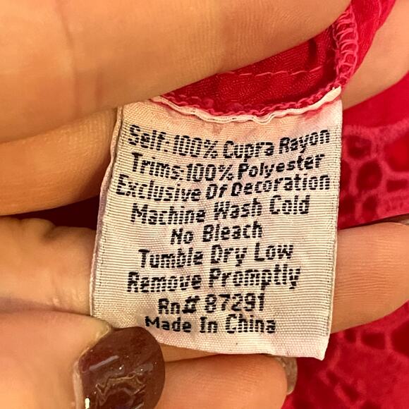 Johnny Was Womens Pink Crochet Detailed Kimono Cardigan Cupra Rayon Size 2X - Picture 7 of 7